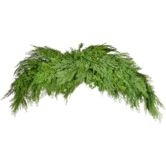 Worth Imports 42" Green Christmas Real Touch Cypress Artificial Crescent Swag